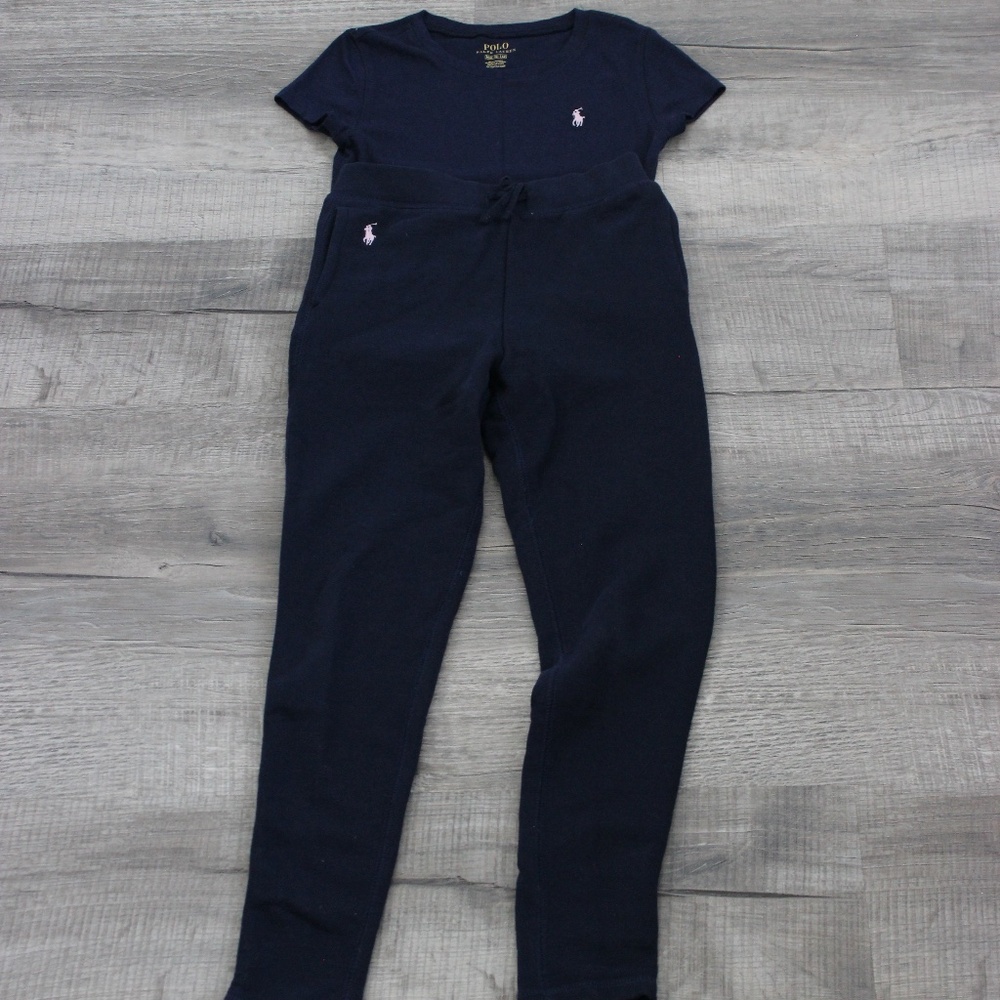 Polo Top and sweat pants bottoms